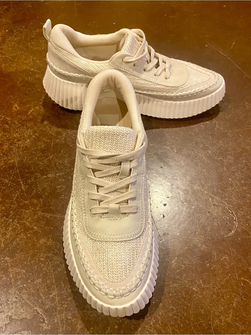 Dolce Vita Dolen Platform Sneakers Natural Woven Knit 9.5 NWOT